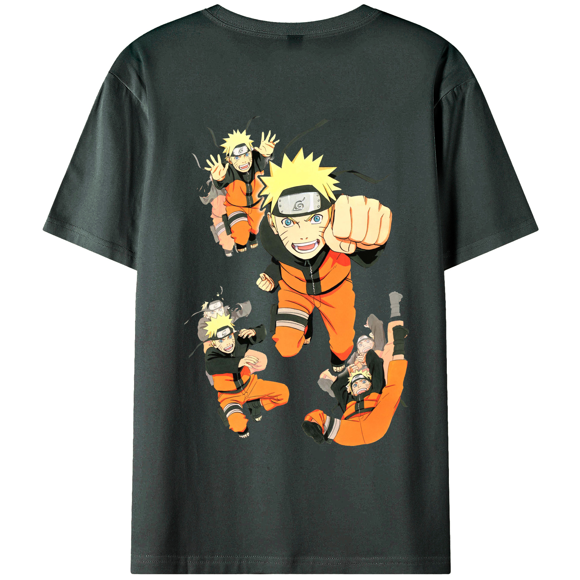 （画像用） NARUTO -ナルト- うずまき ナルト Uzumaki Naruto 綿100％ メンズ半袖Tシャツ（バックプリント） 通気性